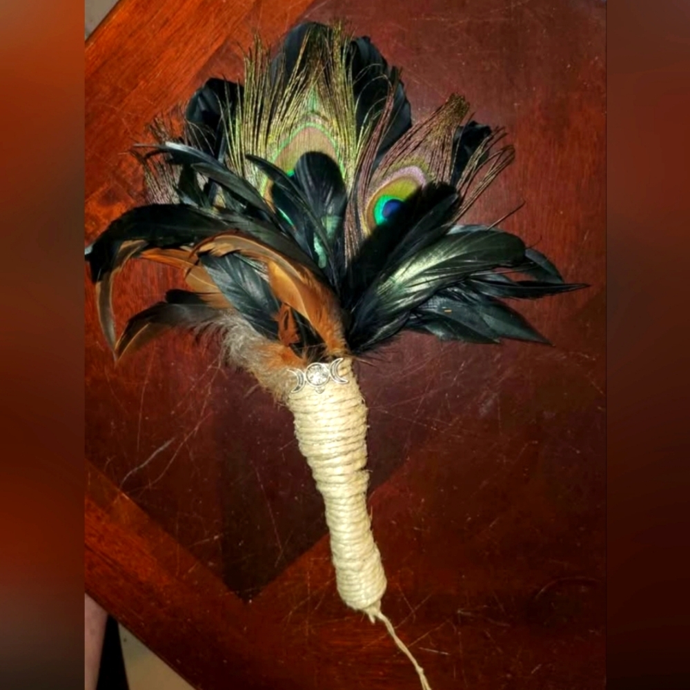 Peacock Feather Smudge or Prayer wand.